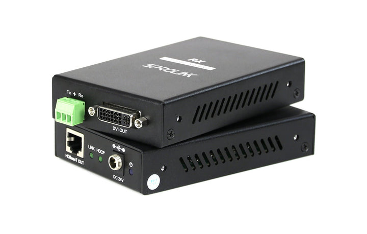 HDBaseT signal receiver with DVI and HDBaset output on the side.