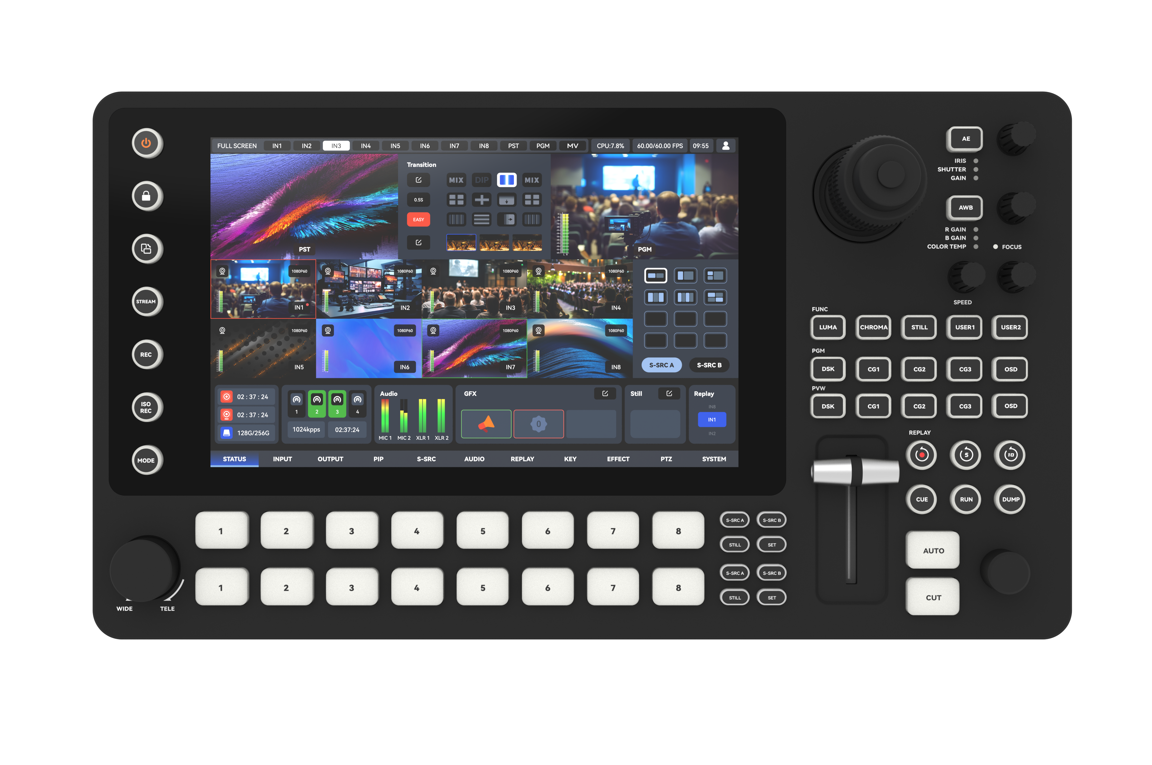 SPROLINK MC-NDI 8-Channel NDI Video Switcher, 10.1