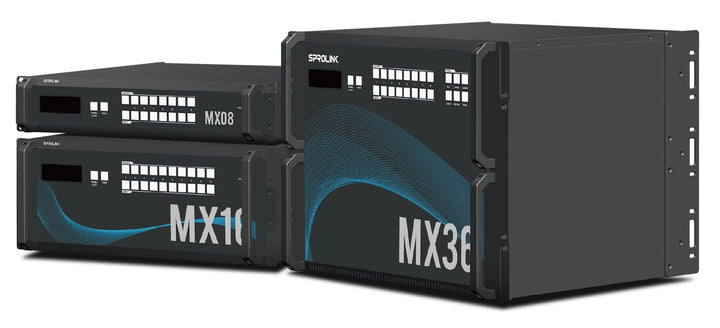 Sprolink 8x8 mixed matrix switcher, 16x16 mixed matrix switcher and 36x36 mixed matrix switcher.